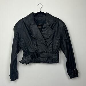 Vintage 80s Byrnes & Baker Leather Moto Jacket